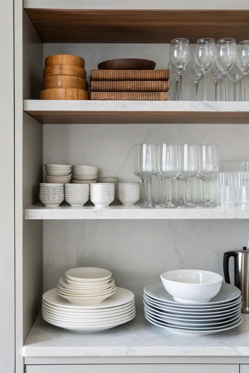 Simple shelves emitting a peaceful vibe.
