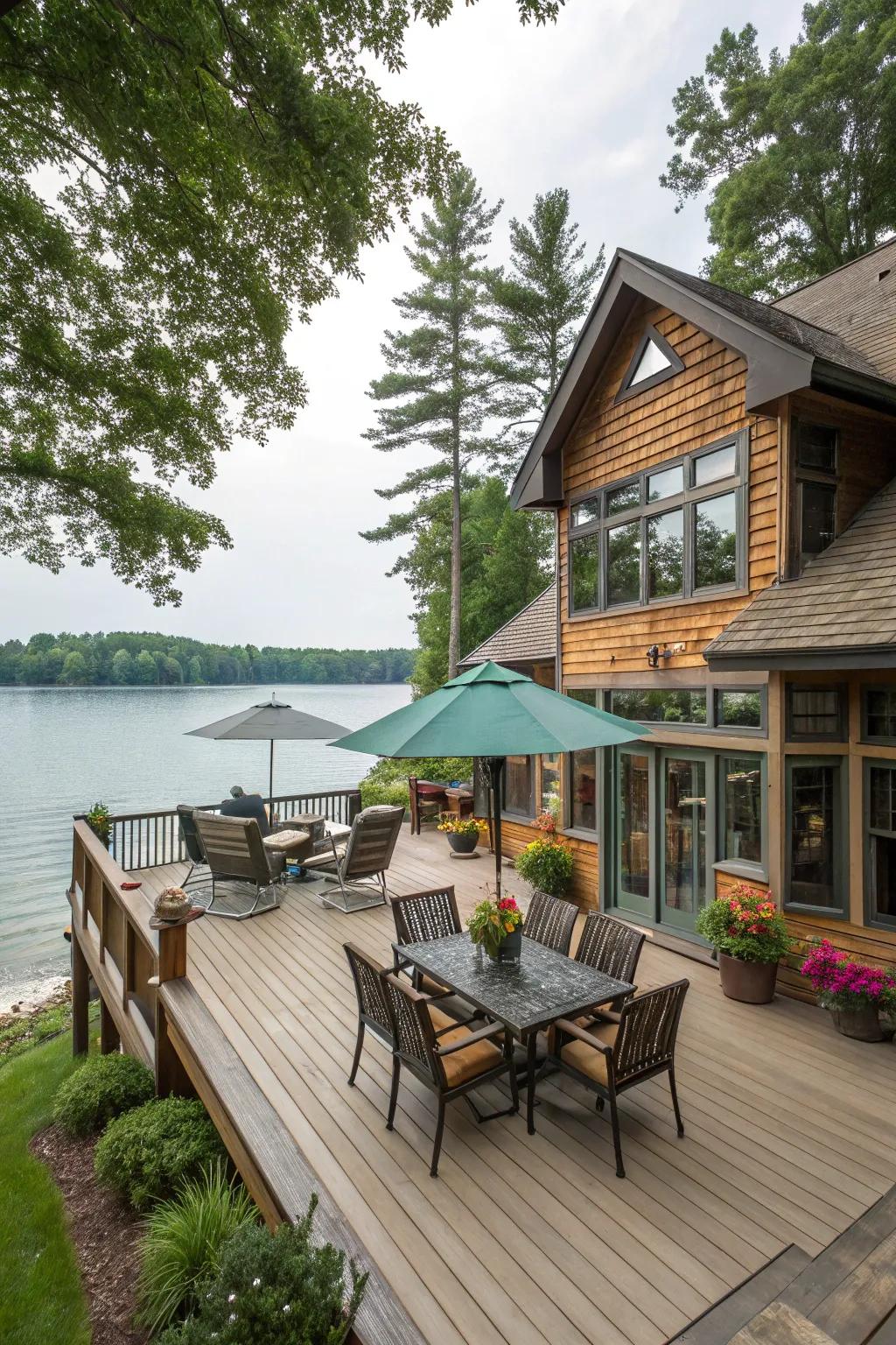 An expansive veranda perfect for outdoor socials.