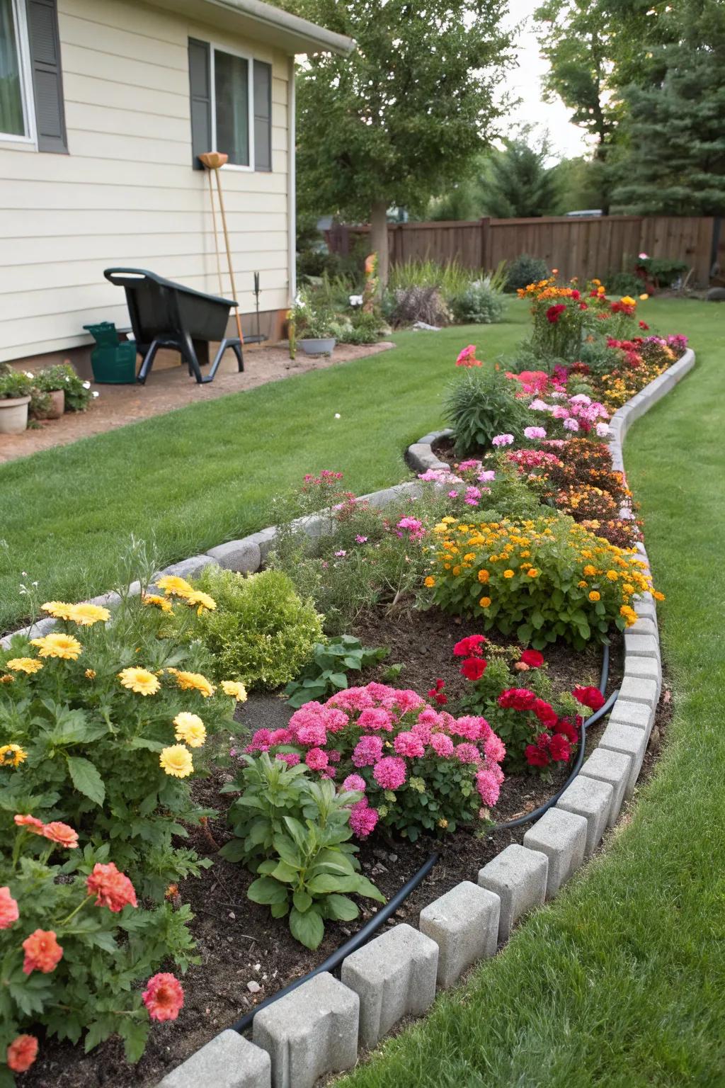 Plastic edging provides flexibility and clean lines for your garden area.