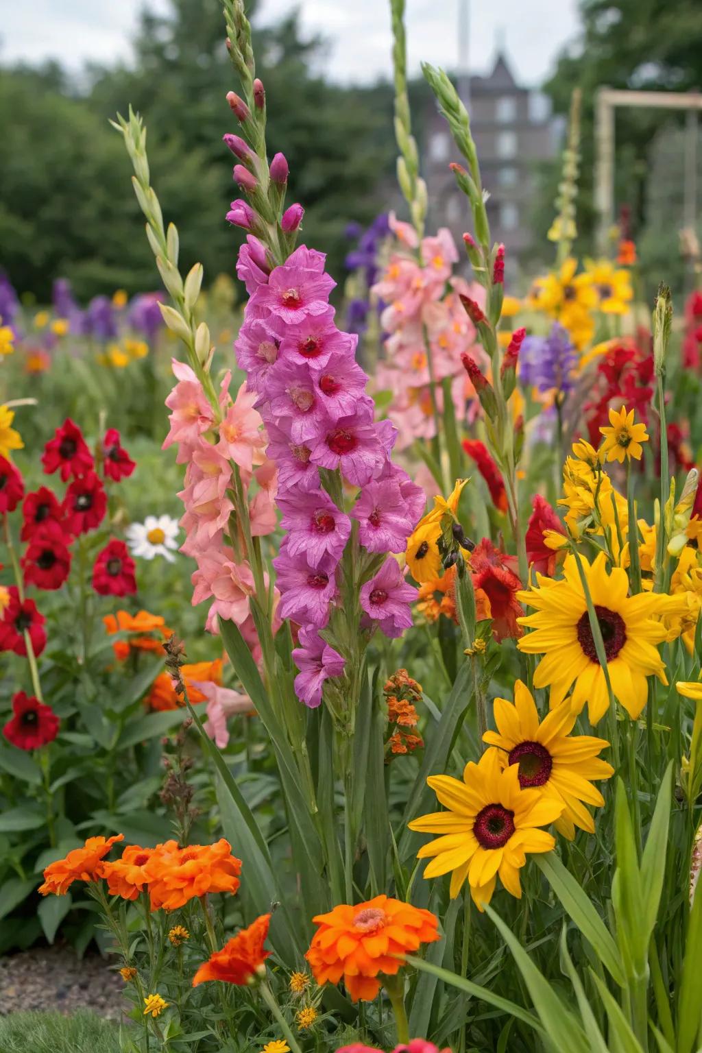 A dynamic blend of blooms and gold blooms incorporates feel into the garden.