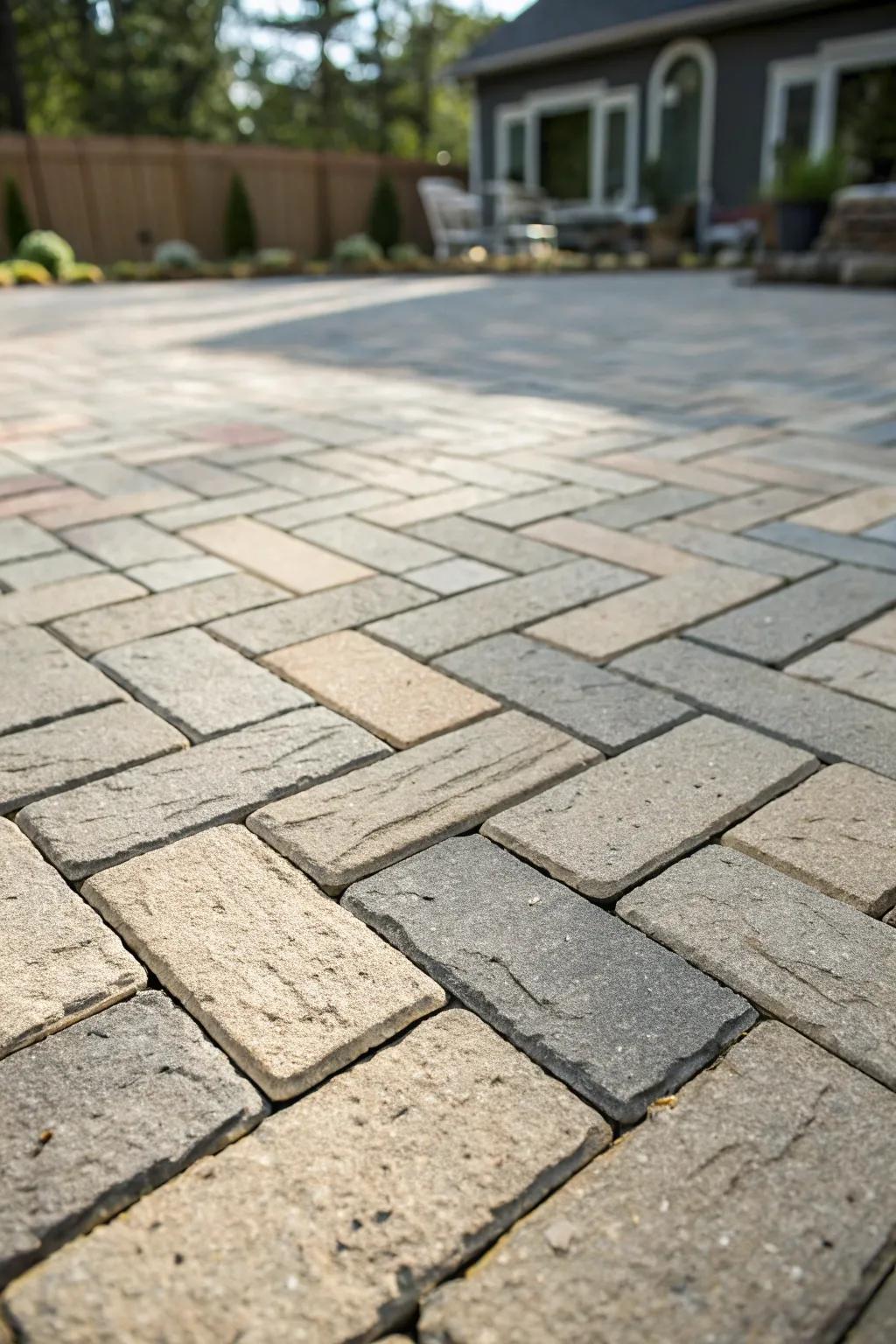 Geometric paver schemes contribute intriguing visual features to any patio.