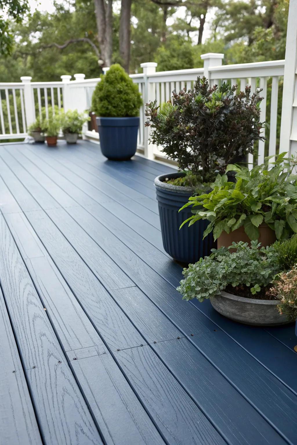 Solid panels bring seclusion and a polished look to this trendy deck.