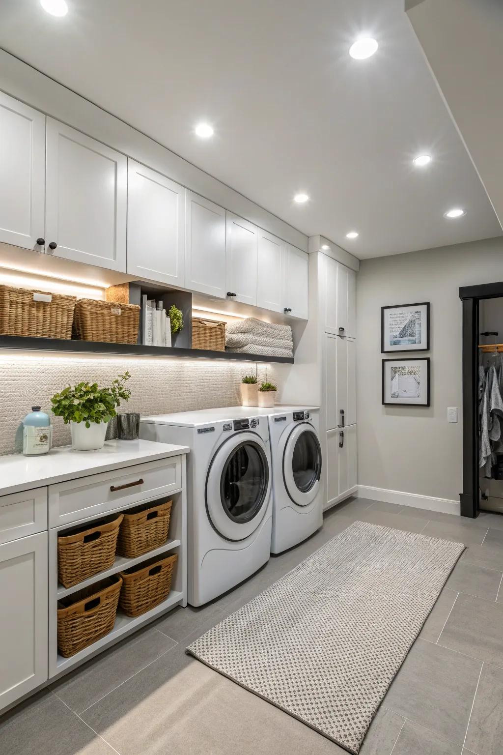 A sleek, unobtrusive lighting option is recessed lighting.