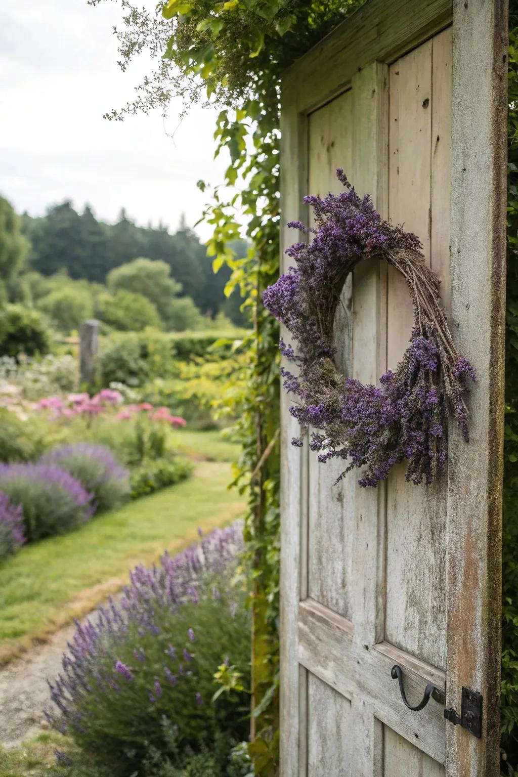 An enchanting garland of lavender, ideal for your entry.
