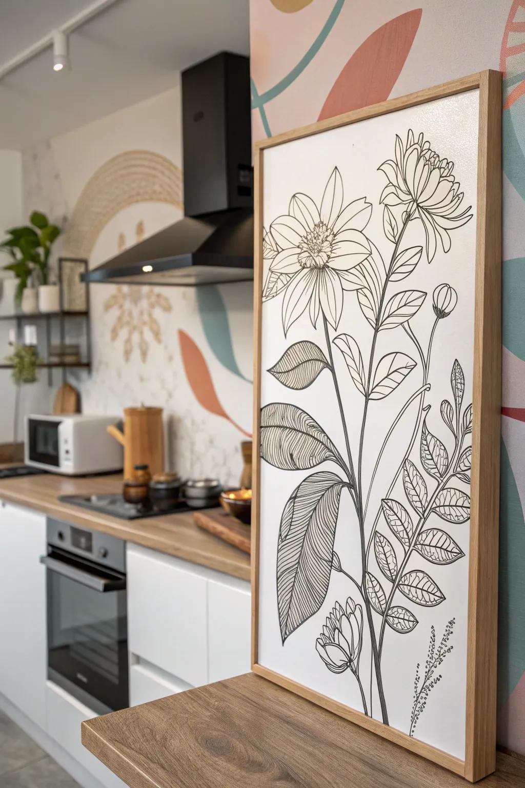 Nature-influenced line art for an invigorating feel.