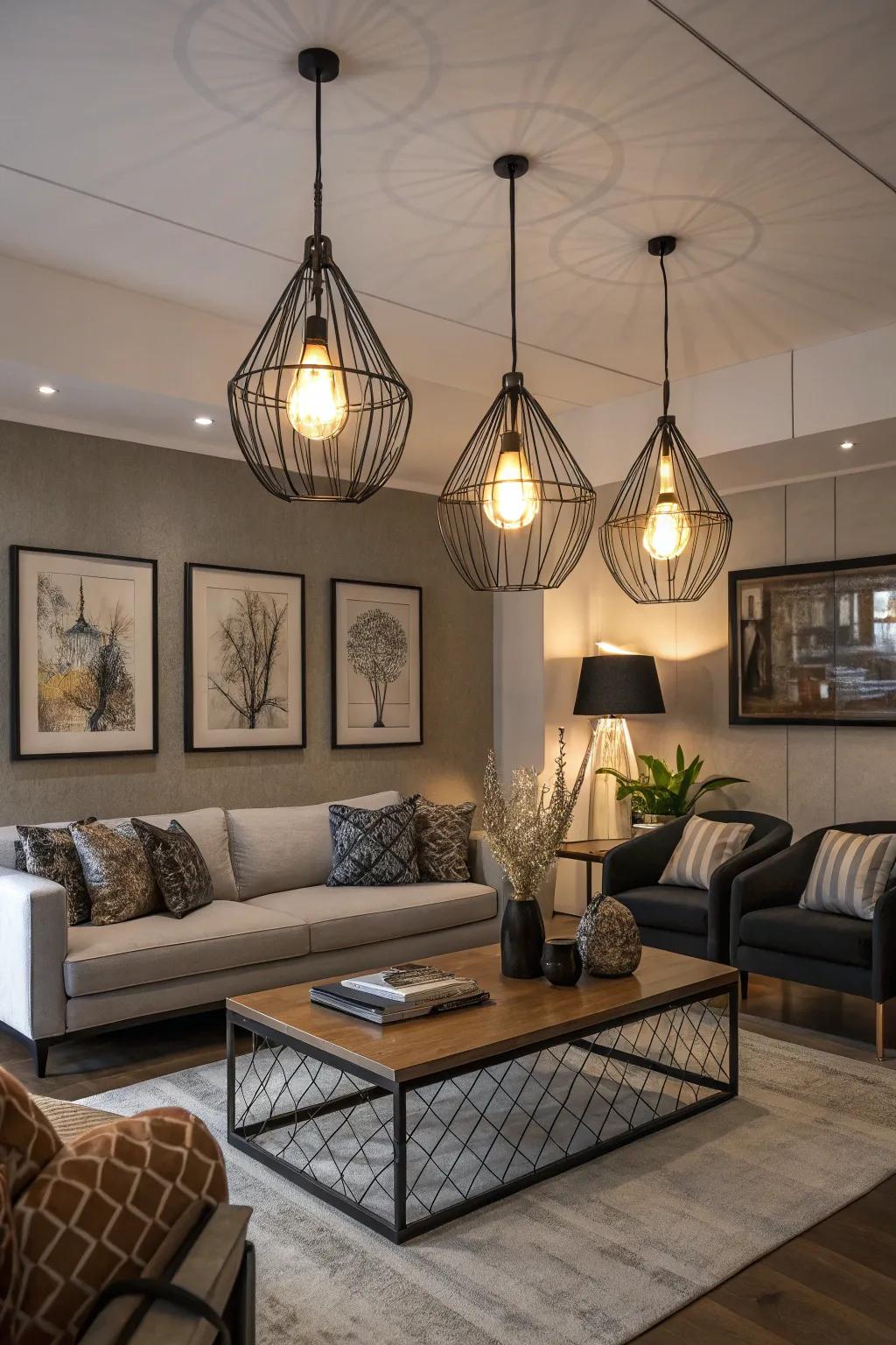 Suspended lights inject charm and precise lighting to your key spaces.