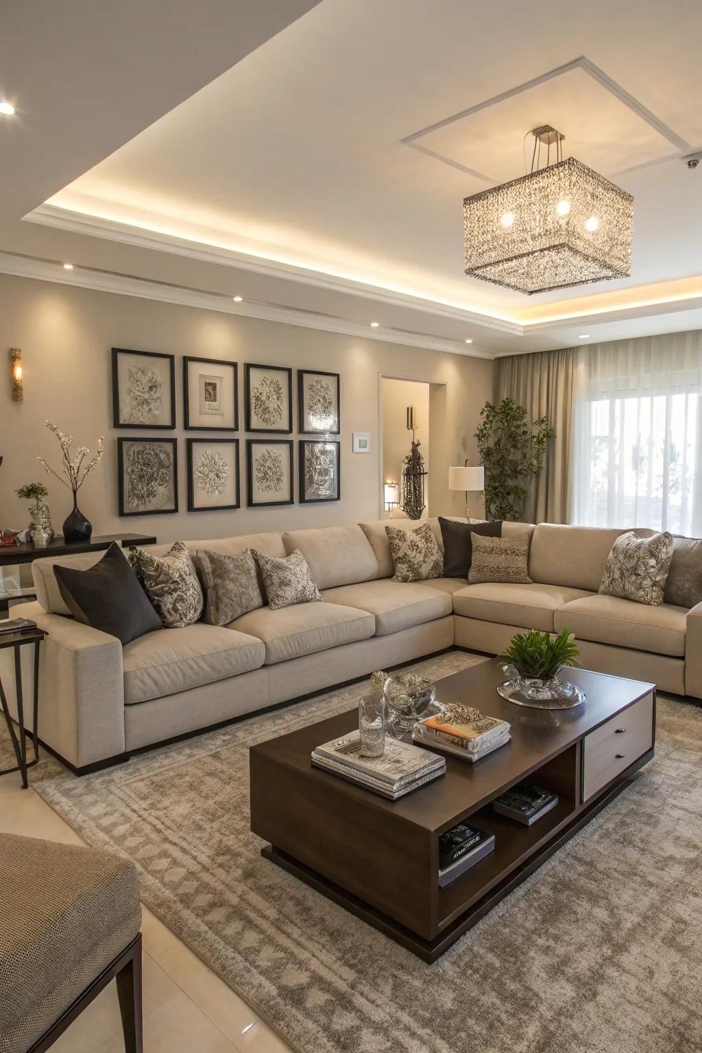 A sectional sofa ideal for family gatherings.