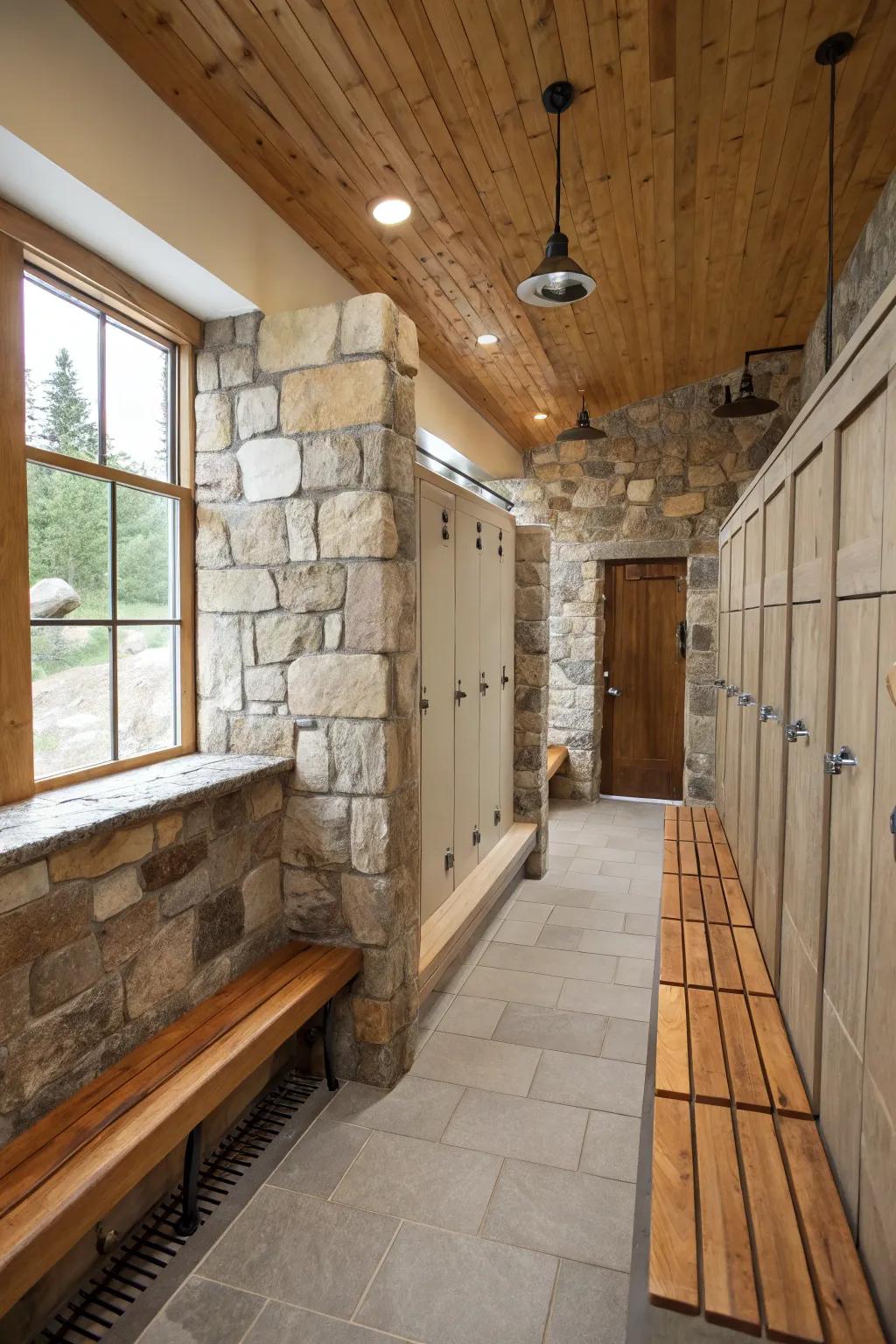 Natural accents create a spa-like atmosphere.