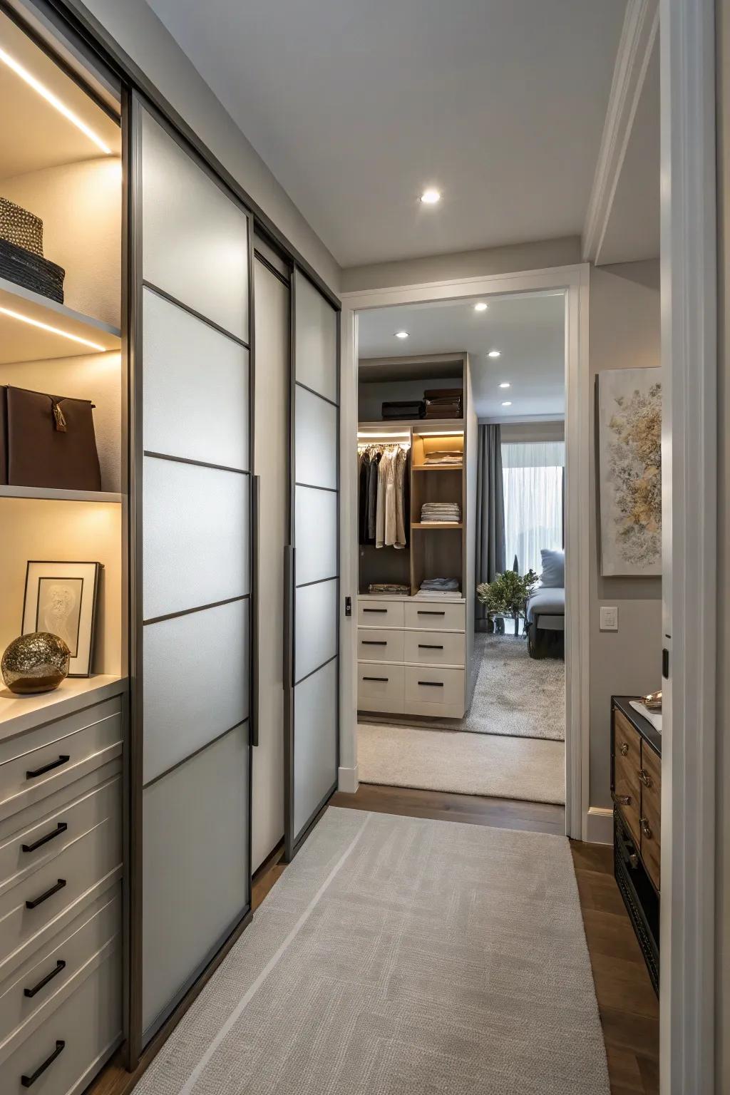 Doors that slide add beauty and conserve space.