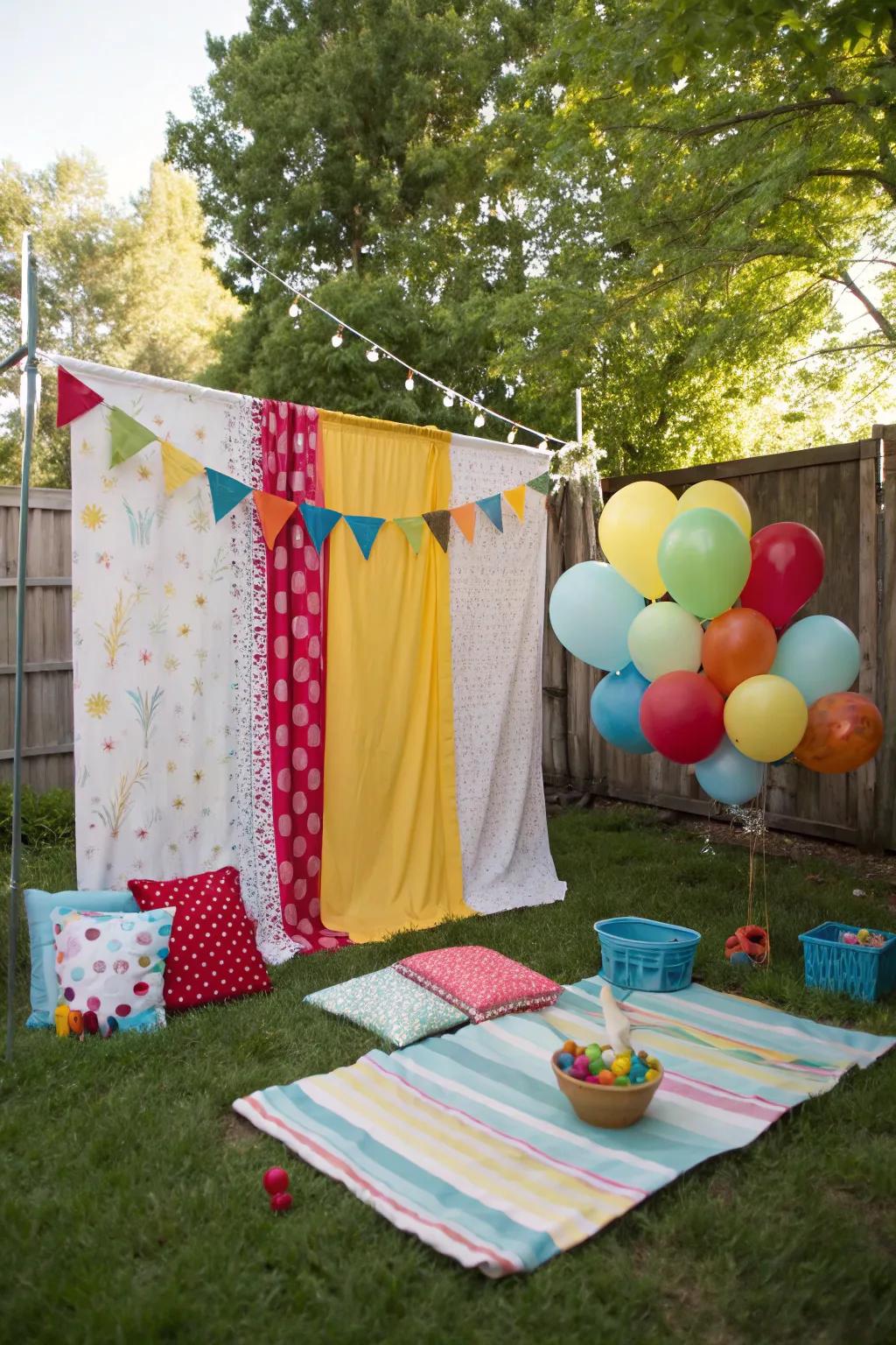 Preserve precious memories with a homemade photo backdrop.