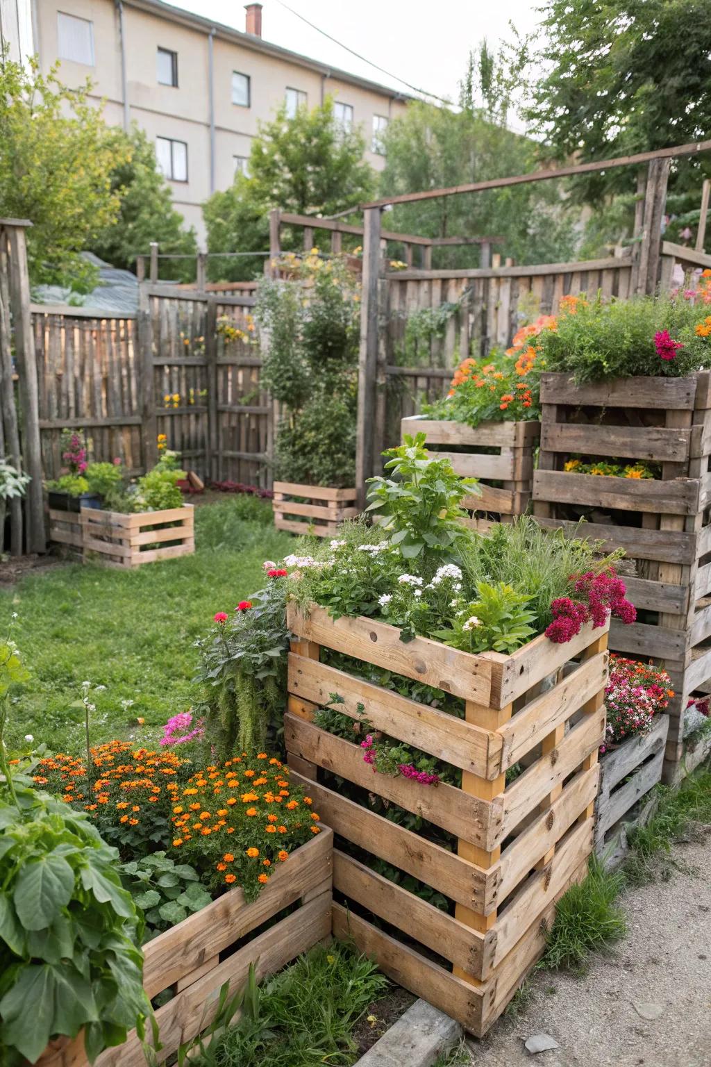 Transform ordinary palettes into a chic and economical fence alternative.