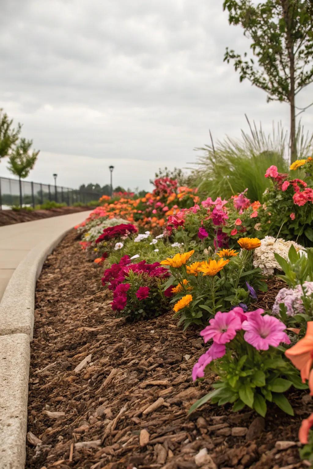 Ground cover not only retains moisture but also enhances the garden's look.