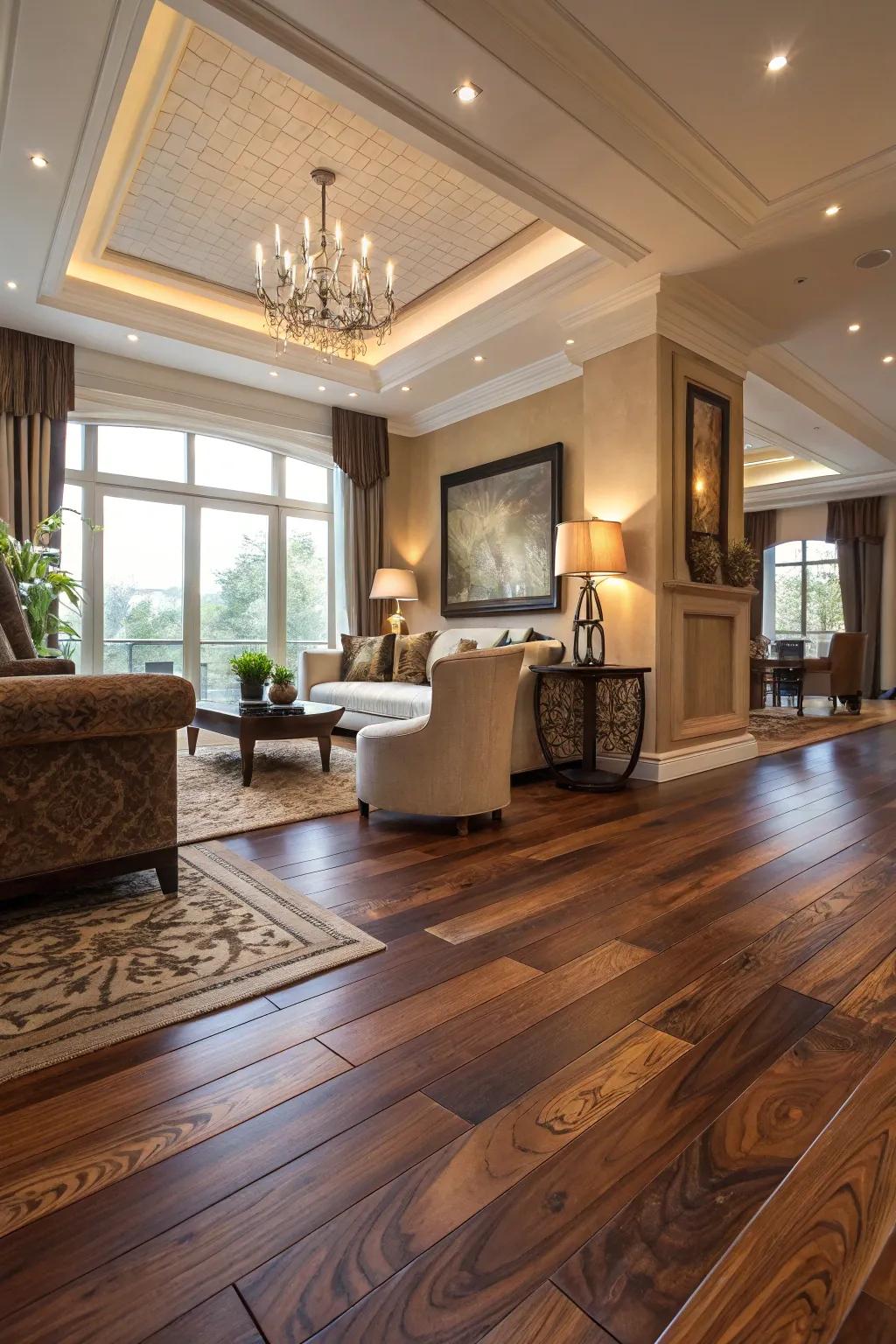 Unique wood types deliver special grains and colors for an awe-inspiring floor.