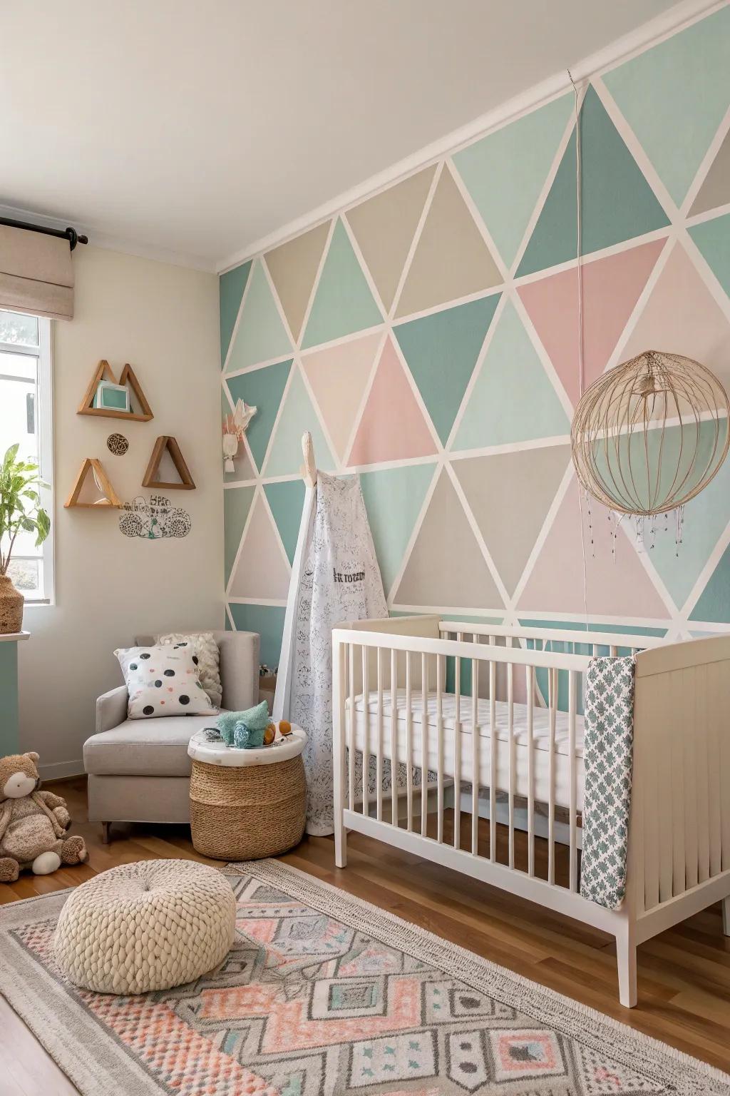 Geometric patterns introduce a modern flair and visual stimulation.