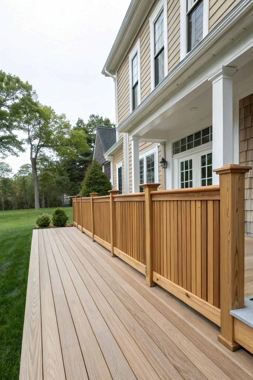 Vertical panels present an ageless charm to your deck skirting.