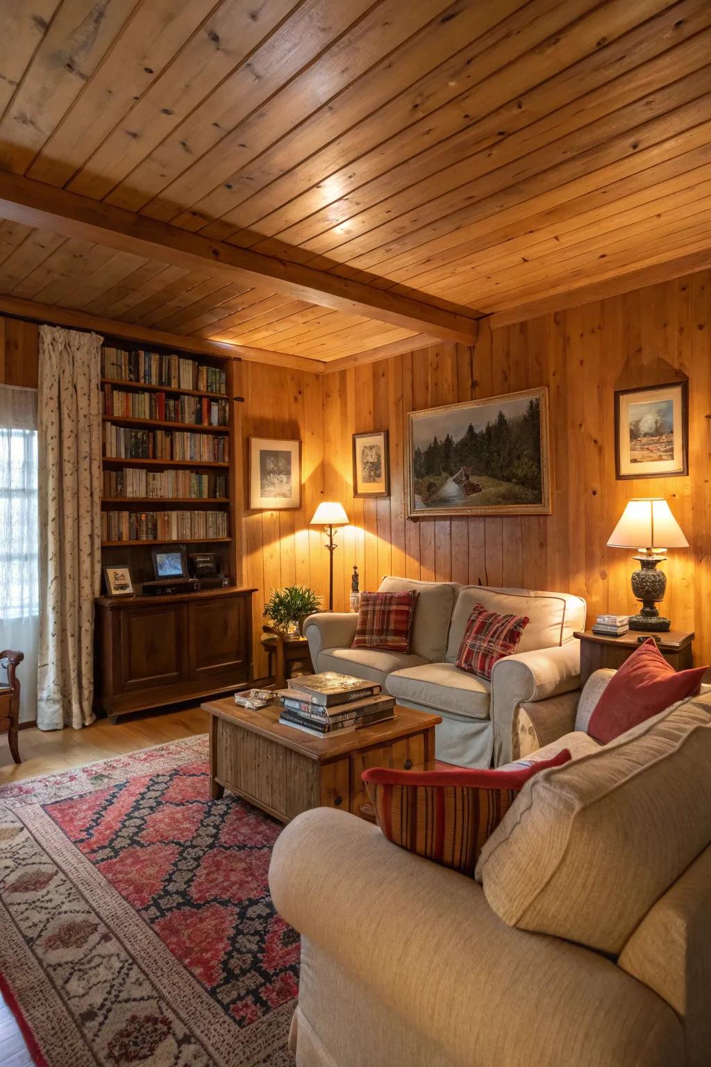 Wooden cladding injects warmth and a natural sensation.