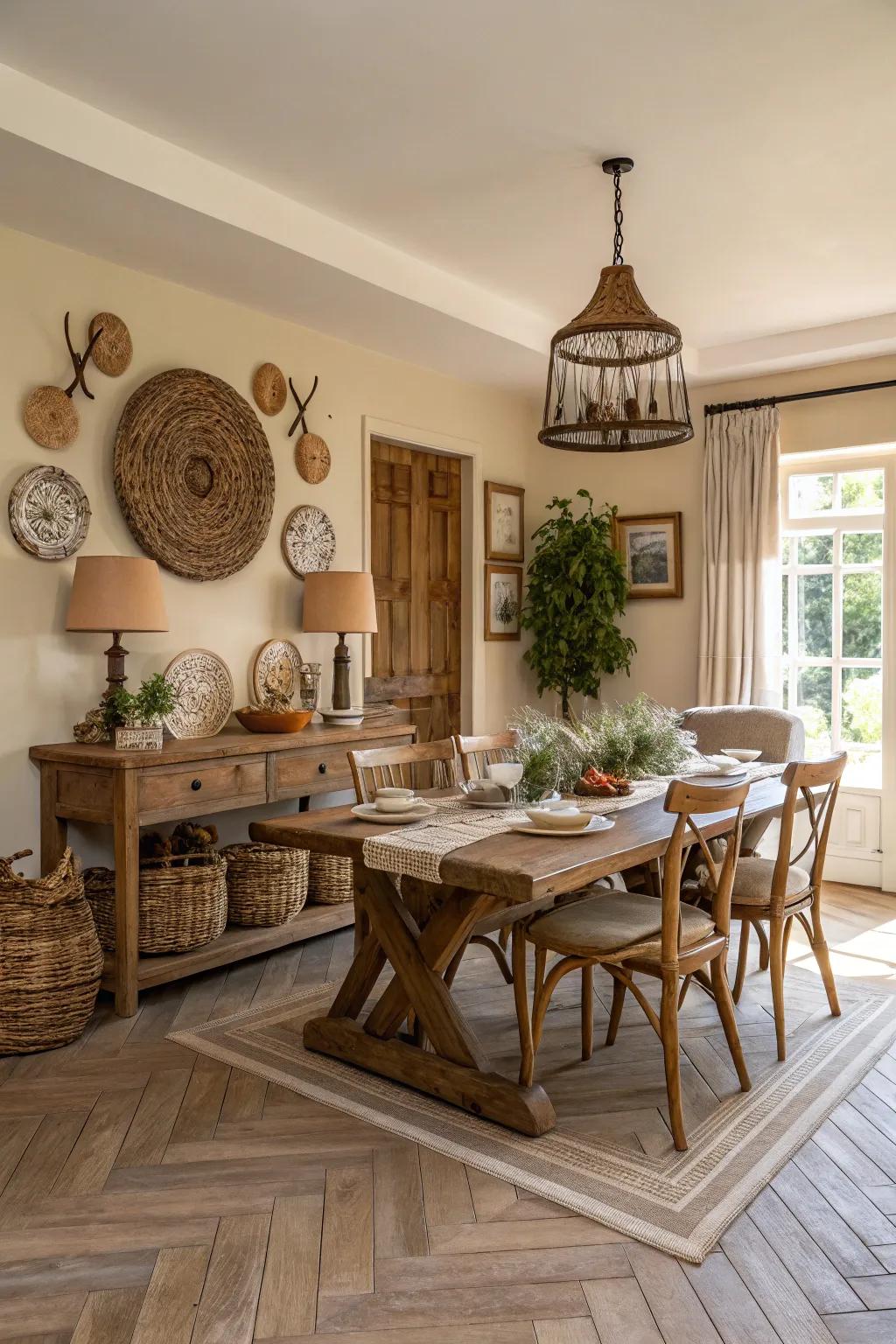 A subdued color scheme enhances the modern farmhouse aesthetic.