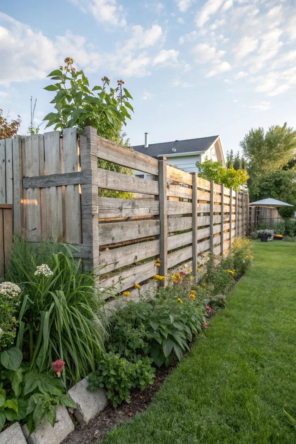 Unleash your creativity with a budget-conscious DIY plank fence.