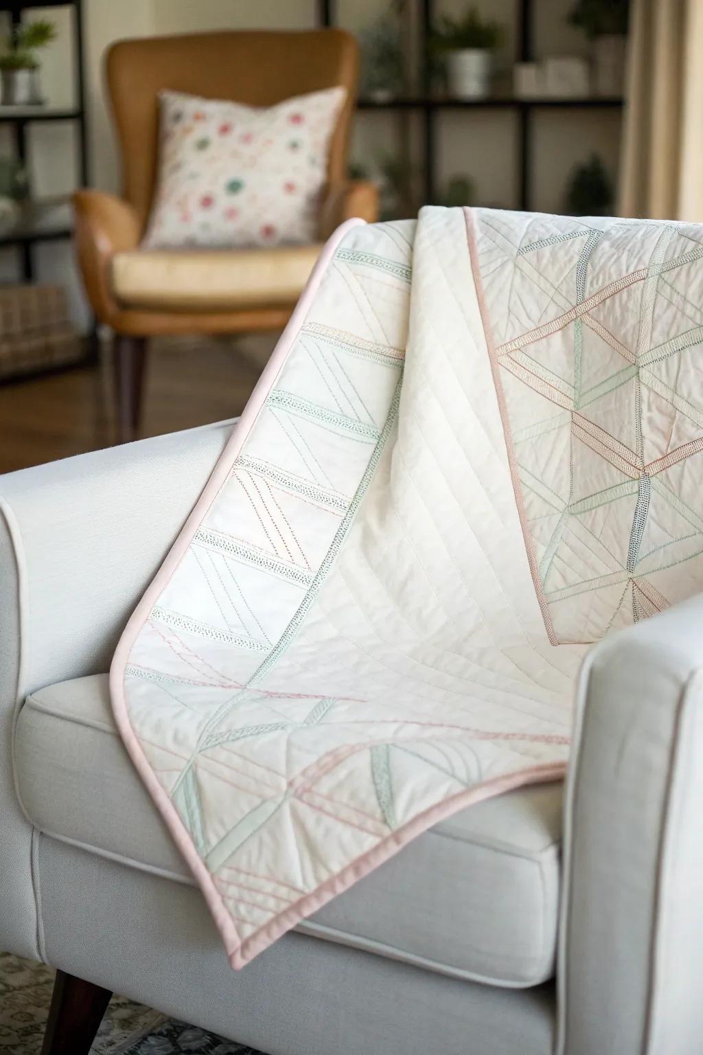 Minimalist quilts exude a subtle charm with their neat lines and uncluttered patterns.