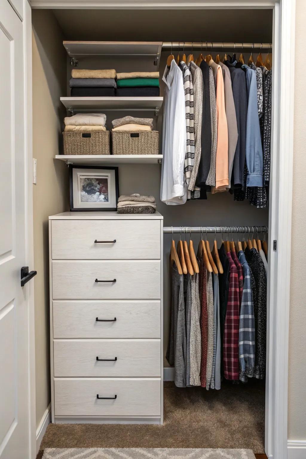 A bureau enhances storage while maintaining a polished design.
