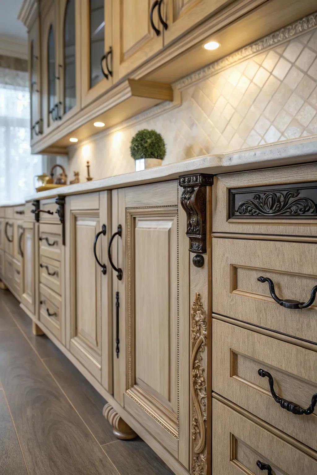 Cabinetwork that impeccably blends past attraction with fashionable style.