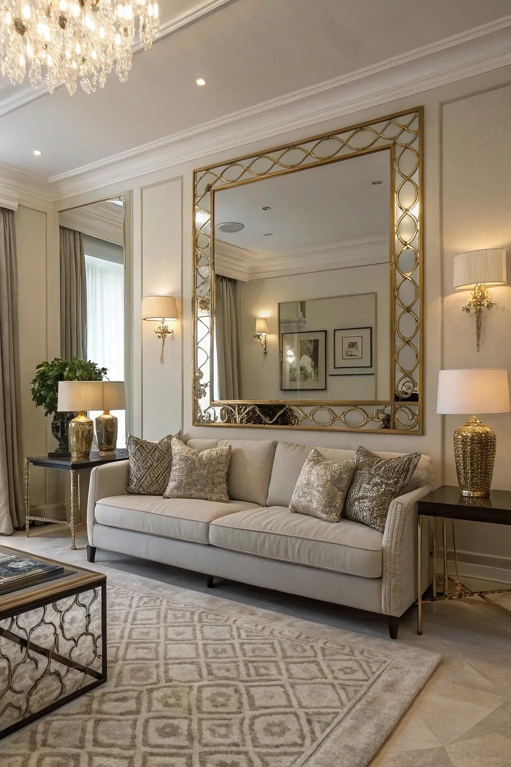 Mirrors create the perception of a bigger space.