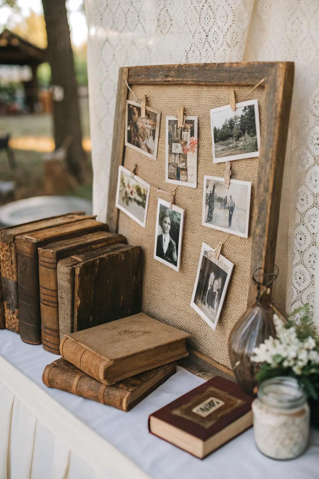 A rustic-themed mood board exhibiting snug, tactile elements.