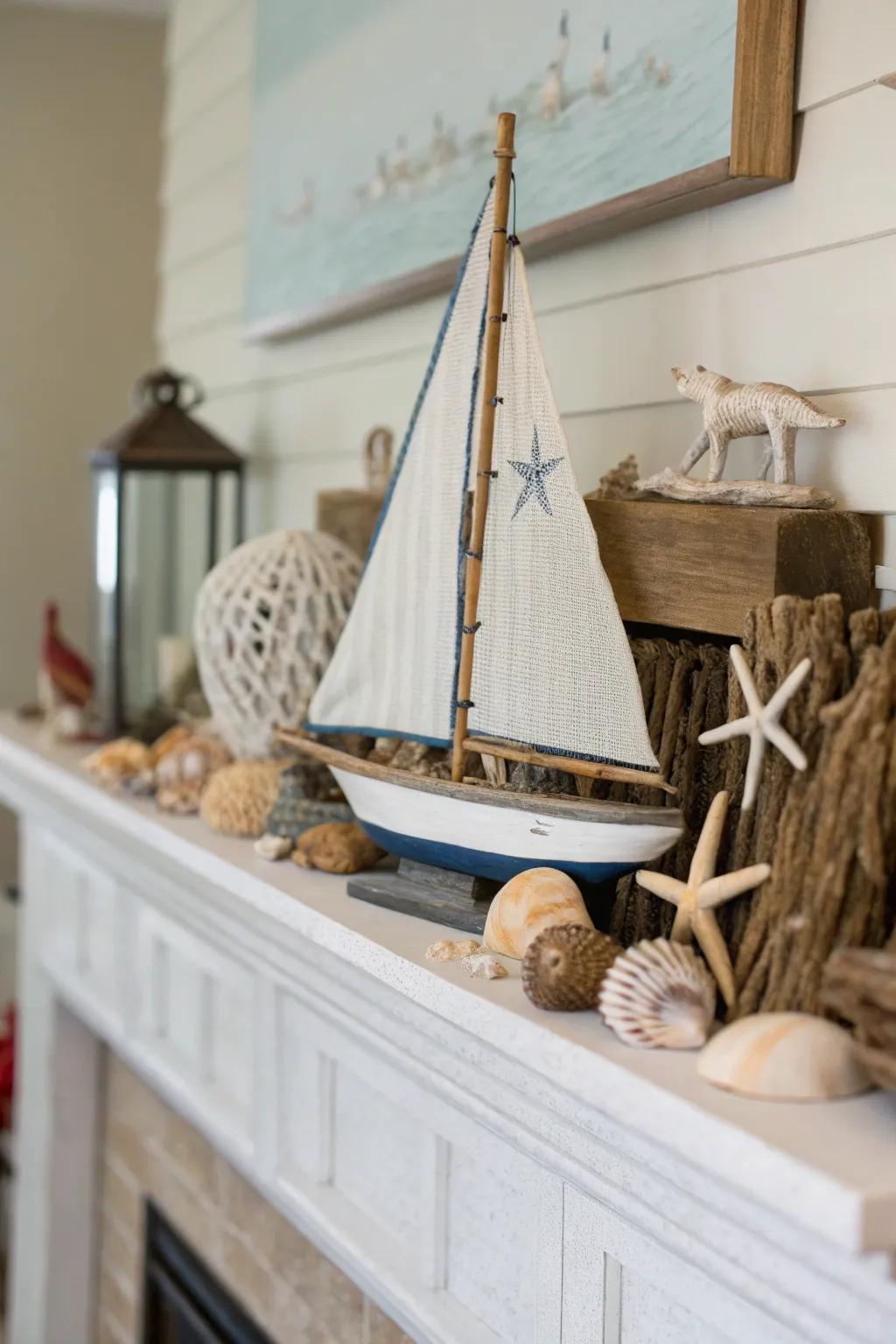 A ship miniature contributes a genuine nautical detail to your space.