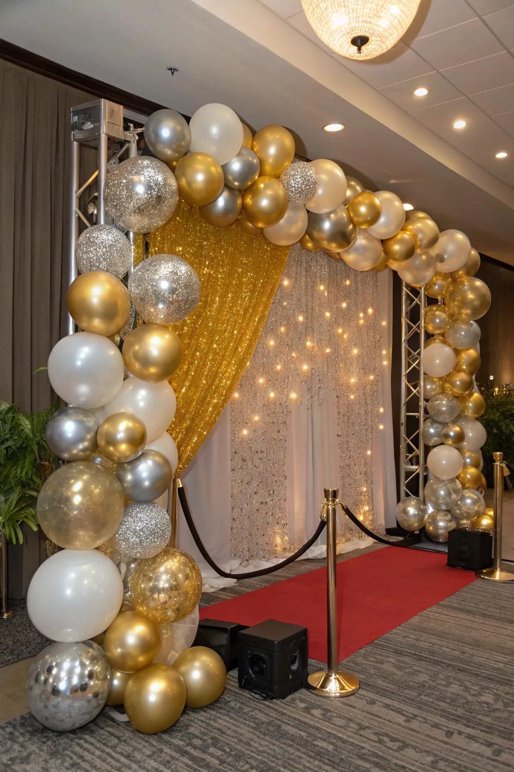 A radiant balloon backdrop that encapsulates the spirit of celebration in every snapshot.