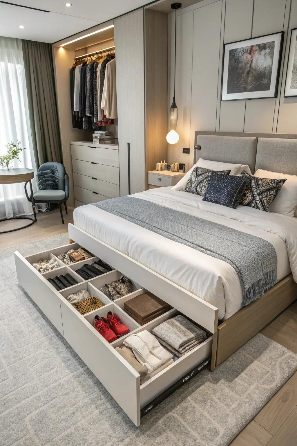 Dual-purpose furniture can completely transform a room.