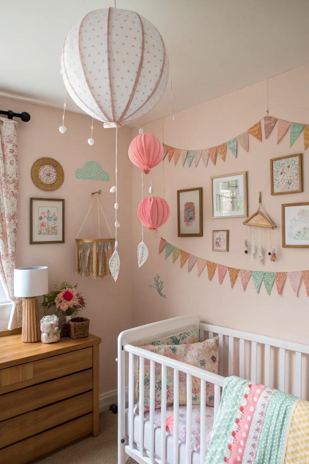Personalized DIY decor fills the nursery with warmth and character.