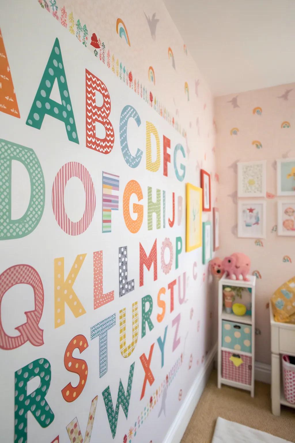 Alphabet decorations make learning enjoyable and pretty.