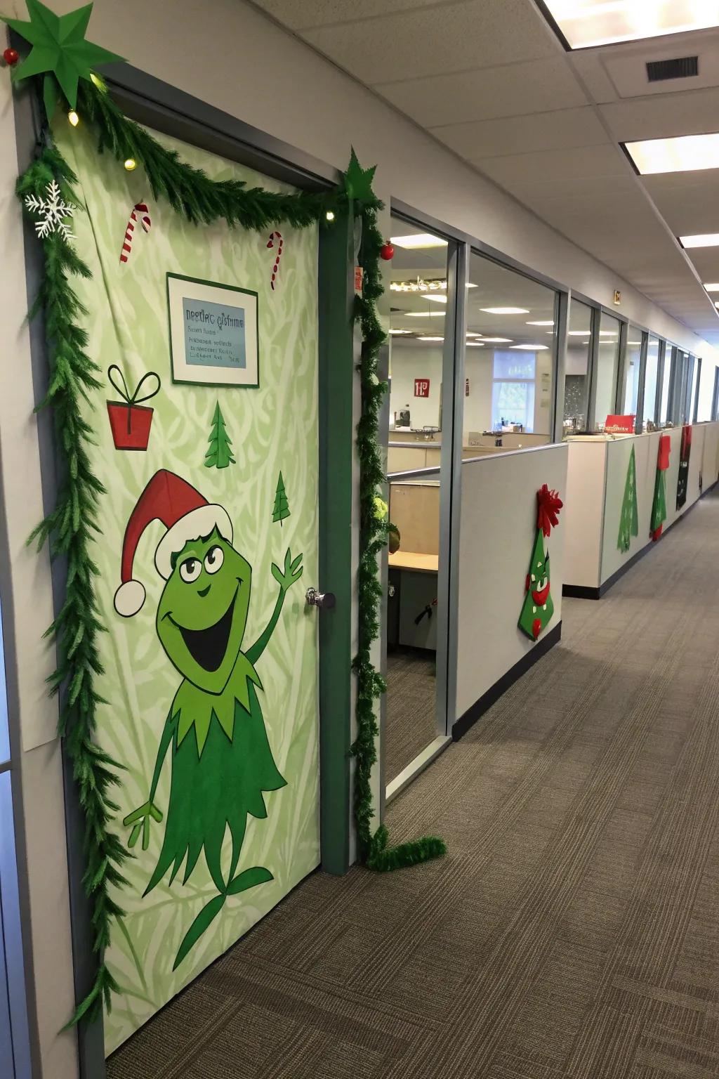 Sprinkle a little playfulness using a holiday mischief-maker-inspired entrance décor.