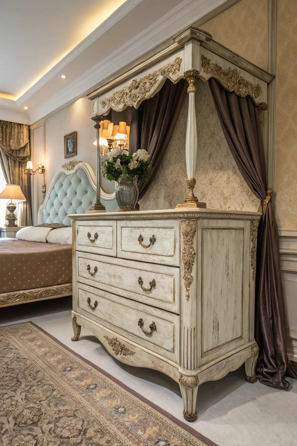 Timeless bedroom drawers add character and charm.