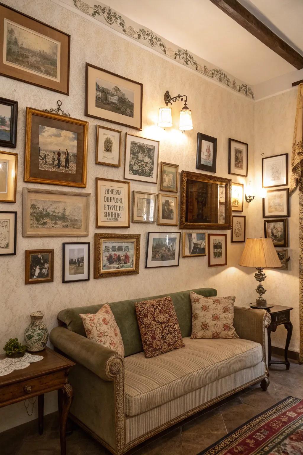 A display feature conveys a narrative and imparts personal charm.