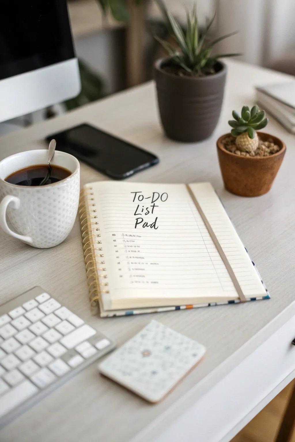 A straightforward to-do list has the power to transform a chaotic day into an organized one.
