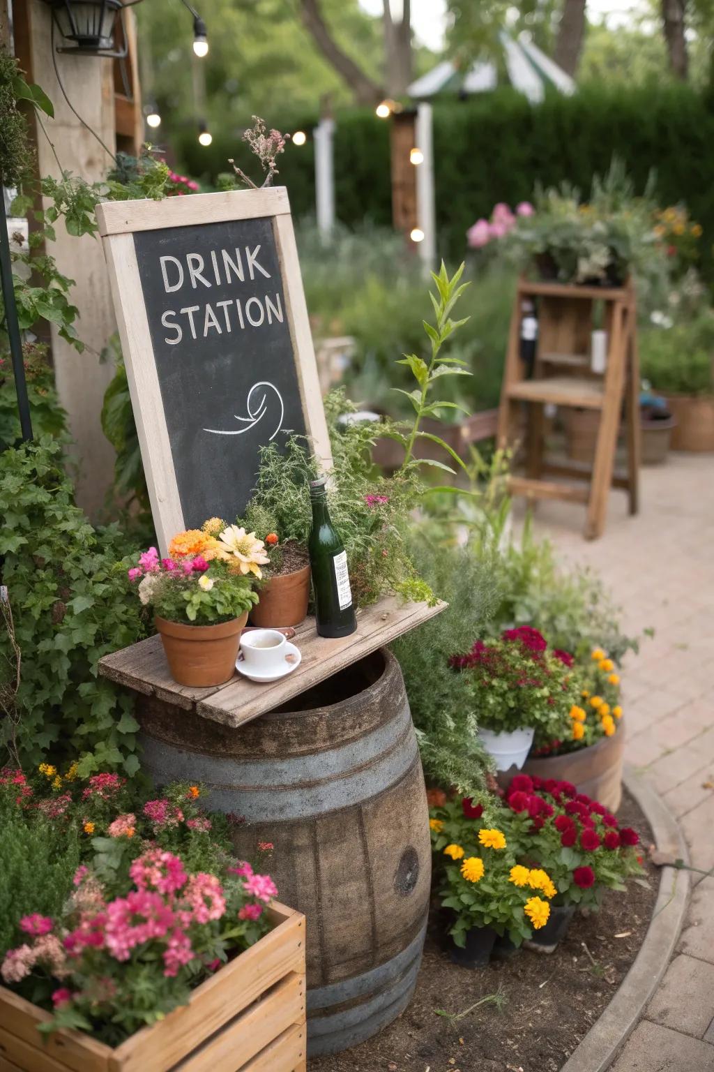 Slate signs give your drink station that personalized feel.