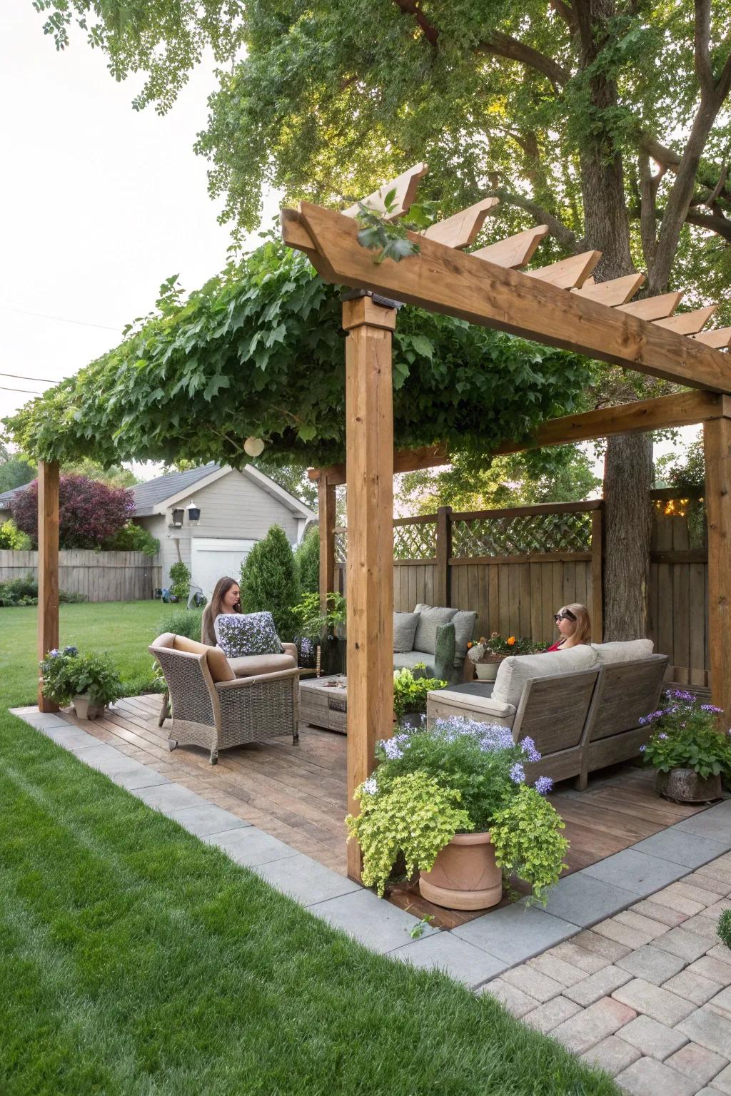 A self-made pergola introduces structure and style to your space.