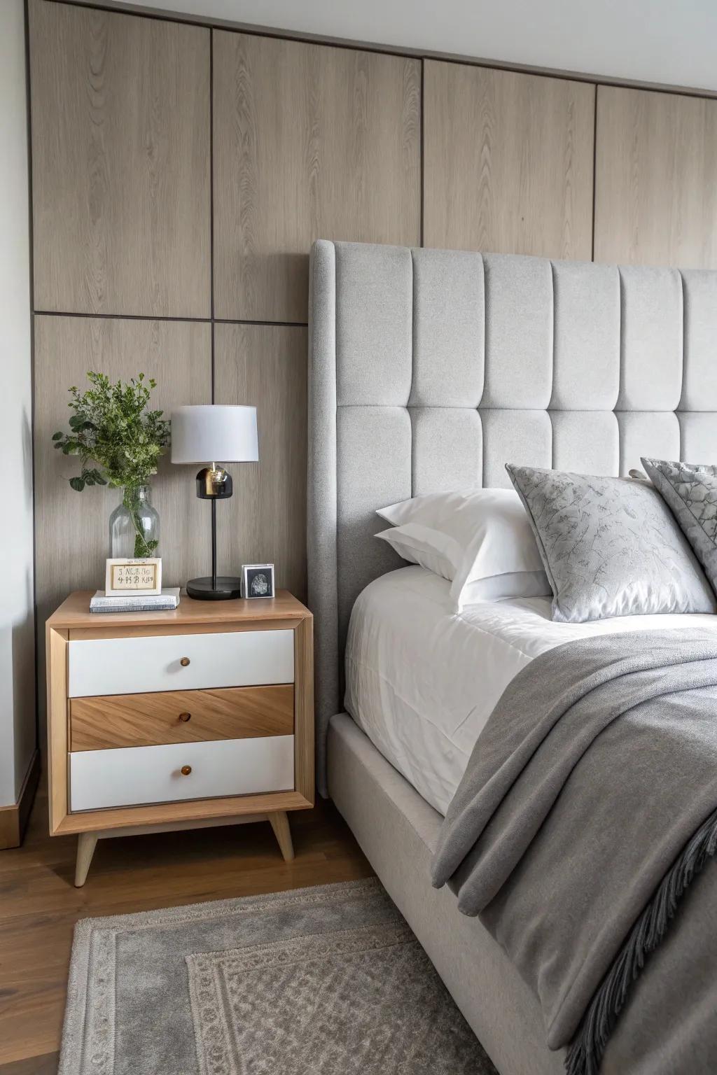 Modern furniture items amplify the room's sophistication.