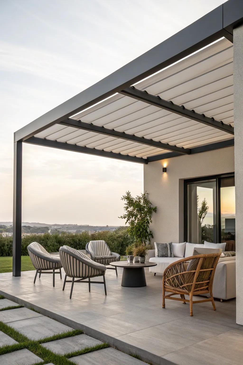 Modern designs provide uncluttered, smooth patio aesthetics.