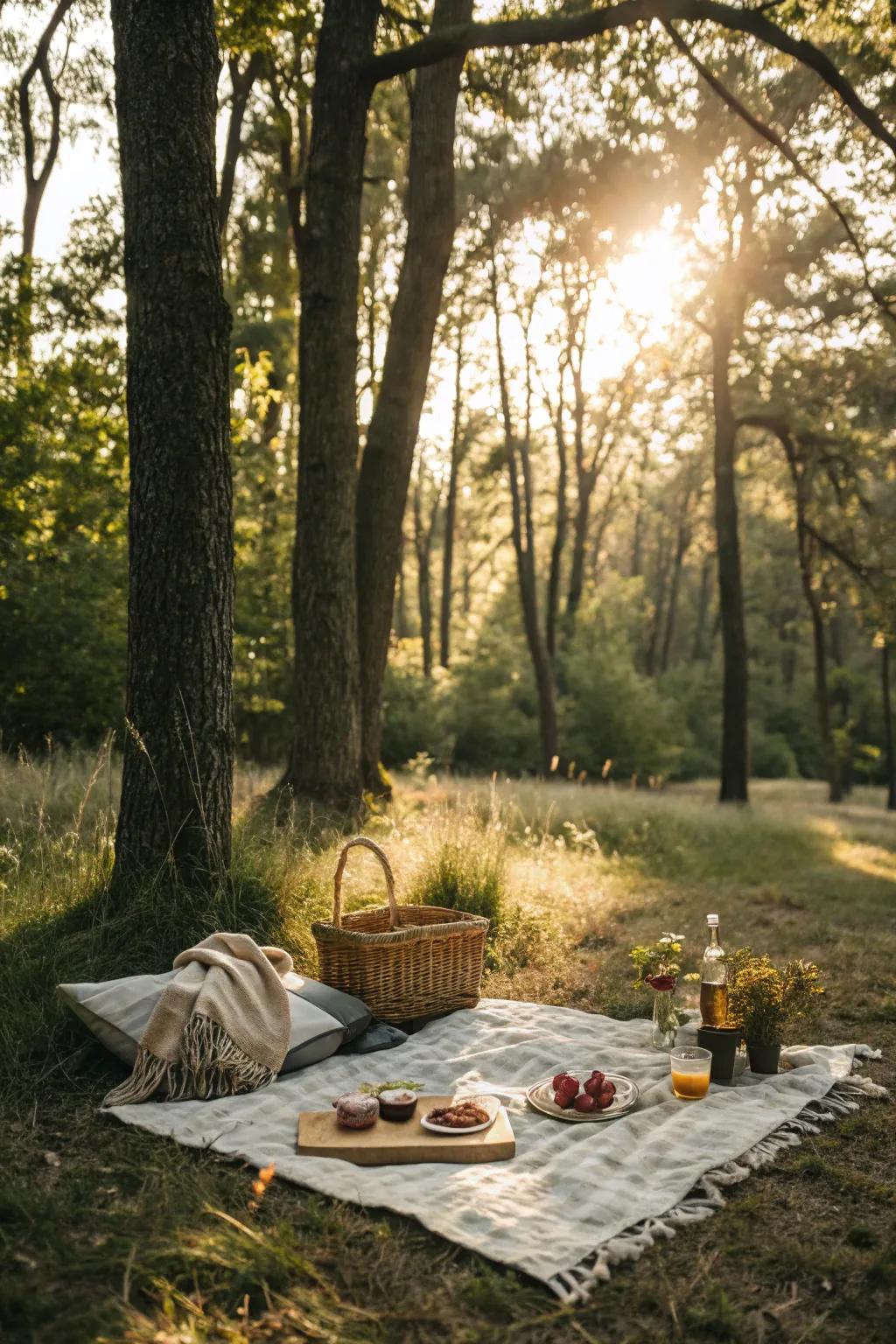 The natural world offers a stunning backdrop for your picnic.
