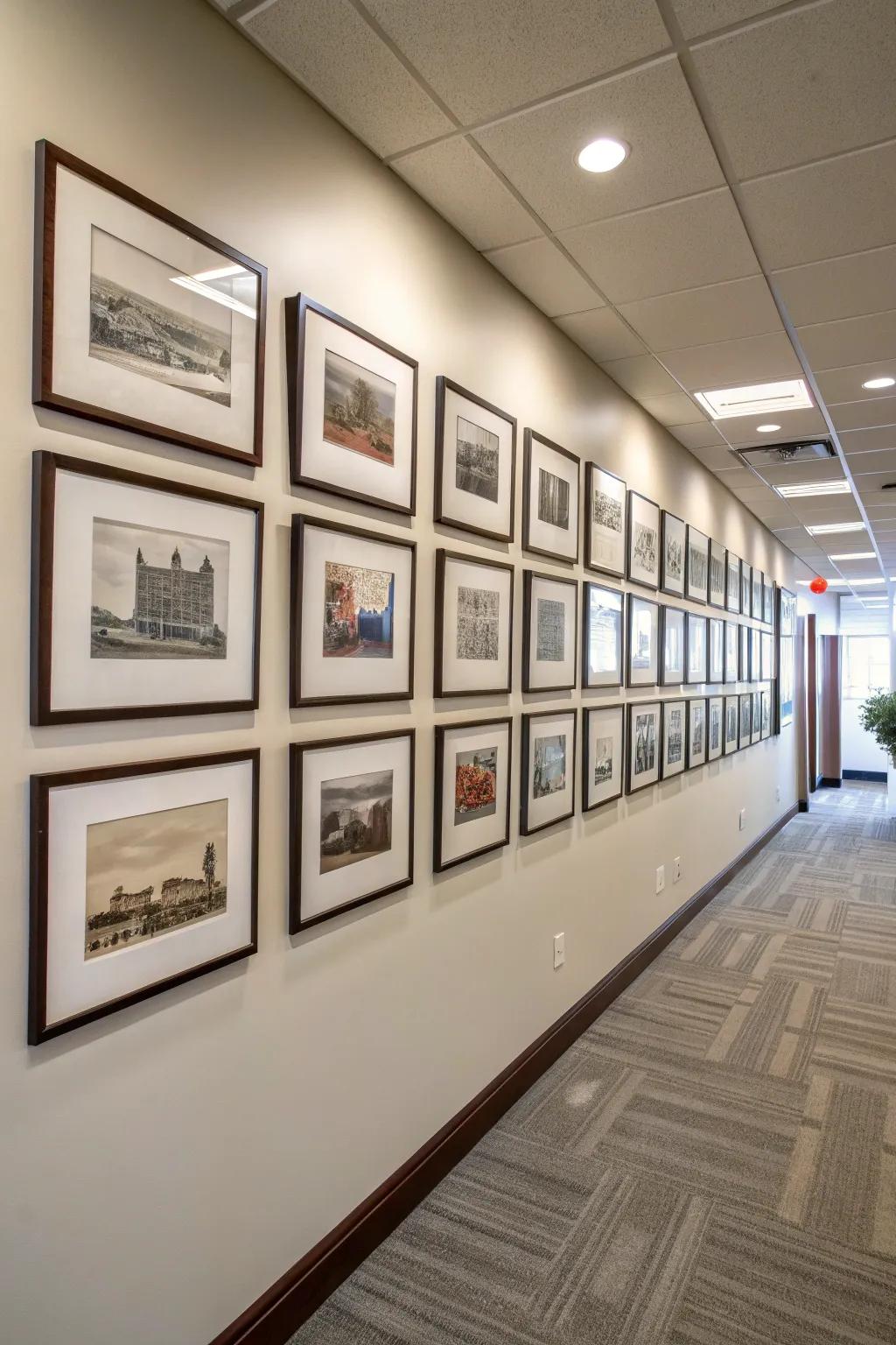 Framed symmetry infuses a sense of order and tranquility into every room.