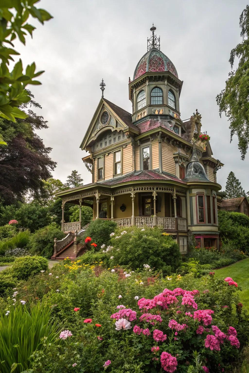 A Victorian home complete with an ornate cupola, radiating timeless grandeur.