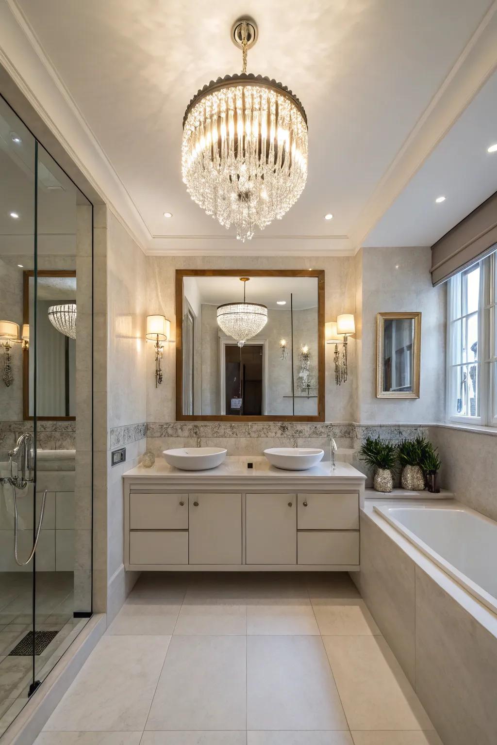 Illumination shapes the ambiance, turning your bathroom into a tranquil haven.