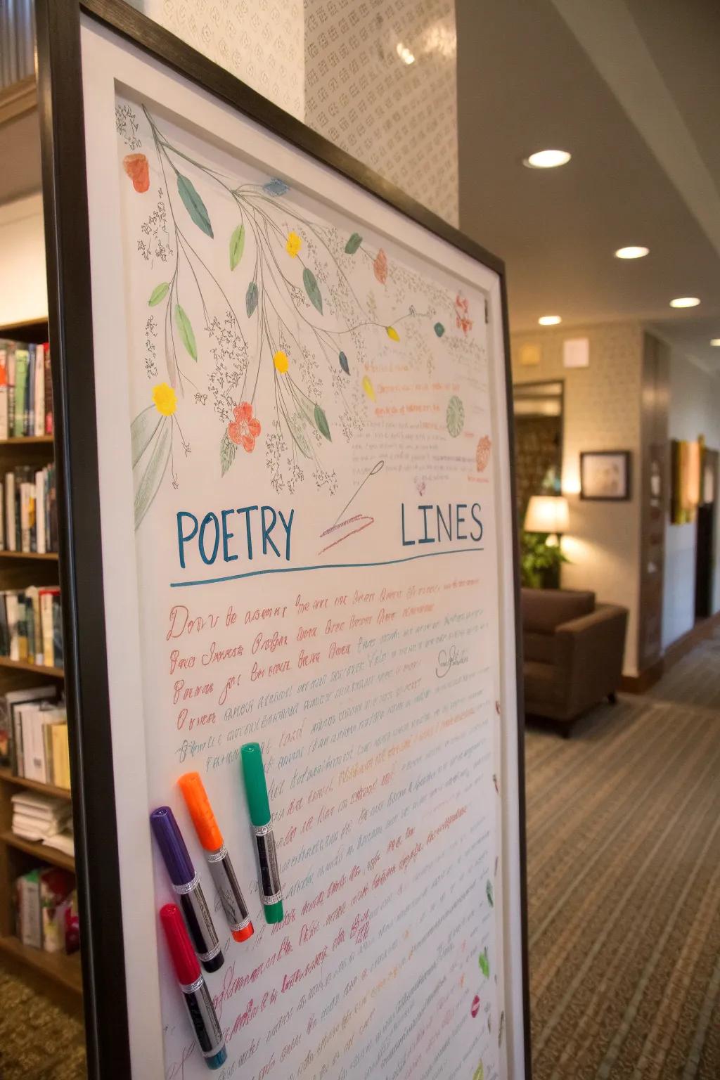 An engaging poetry frame welcomes ingenuity and collaboration.