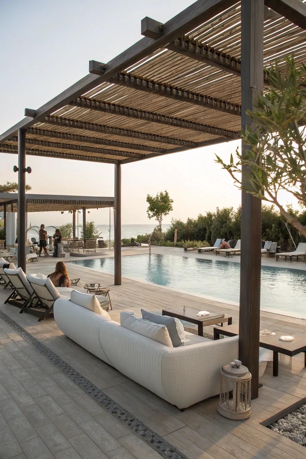 Stay cool with elegant shade structures.