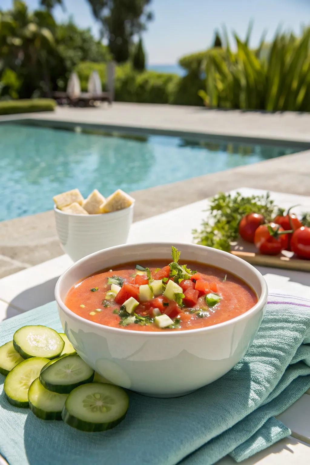 Stay cool with a bowl of chilled gazpacho.
