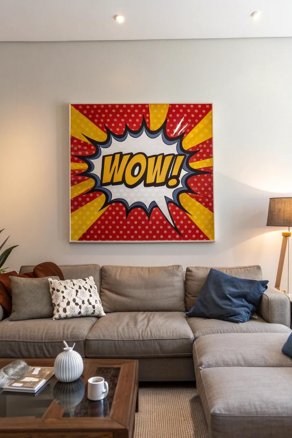 A pop art masterpiece that features a comic-style 