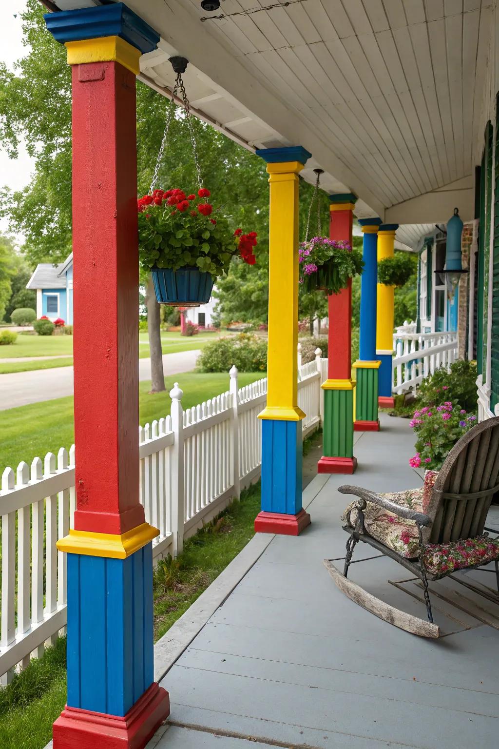 Painted posts inject color and personality.