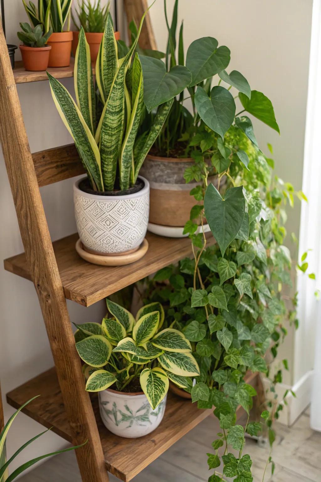 A dynamic interplay of botanical forms, sculpted through strategic elevation, creating a captivating visual narrative.